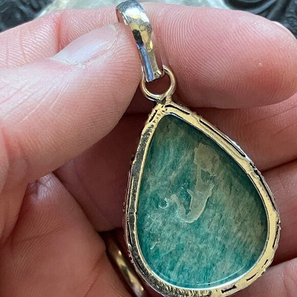 Amazonite Crystal Gemstone Jewelry Pendant - Picture 5 of 7